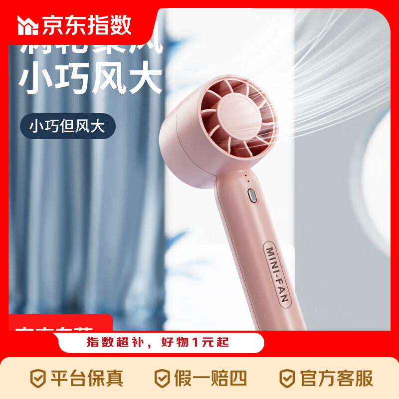 3.99便携式USB电风扇【充电款】粉色