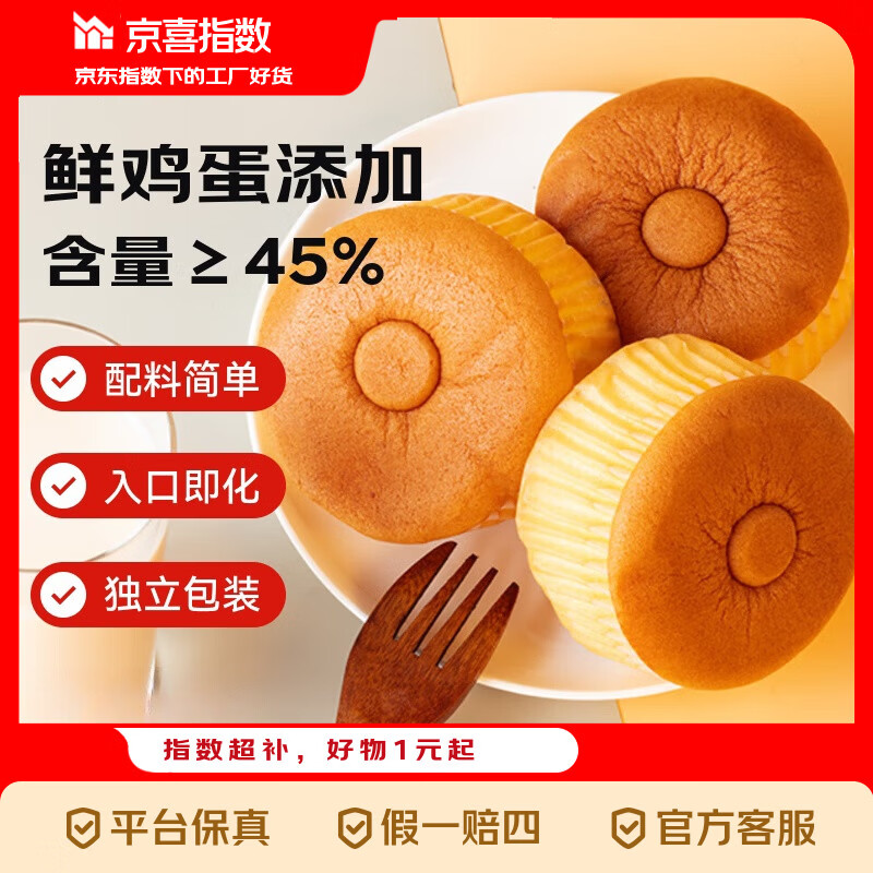 京喜指数 【三只松鼠同厂】一麦番巴氏鲜奶蛋糕 800g（约15个）巴氏鲜奶蛋糕