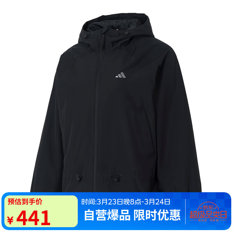 阿迪达斯（adidas）运动型格系列 女 FAV WV JKT 梭织夹克 KS2807 黑色 XL