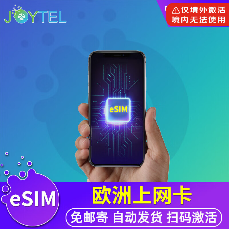 【eSIM】欧洲电话卡eSIM虚拟手机5G/4G流量英法意大利瑞士上网卡 1天（总量1GB高速）
