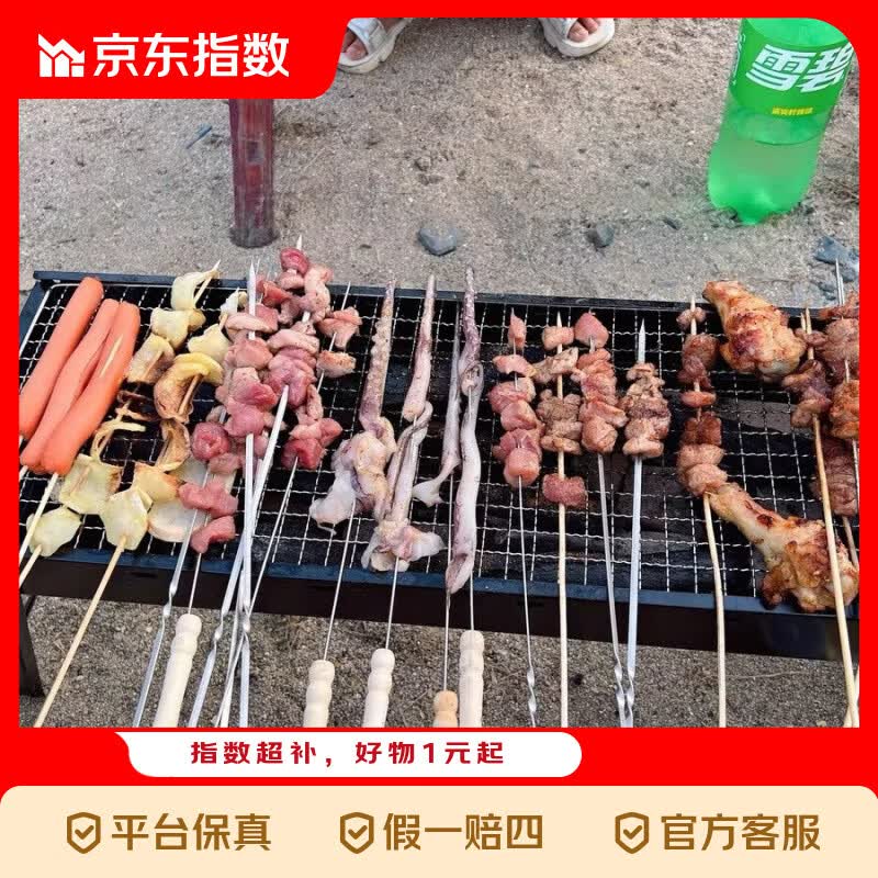 京喜指数新款烧烤炉家用烧烤架子户外便携折叠烧烤炉小烧烤工具木 折叠单炉+碳板+网格烤网（具体可参考图3）