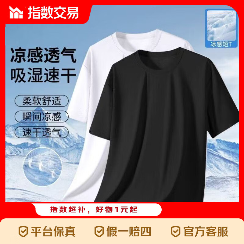 短袖t恤男款2026夏季透气网眼大码体恤圆领上衣运动跑步 网眼短袖【2件装】深灰+白色 3XL
