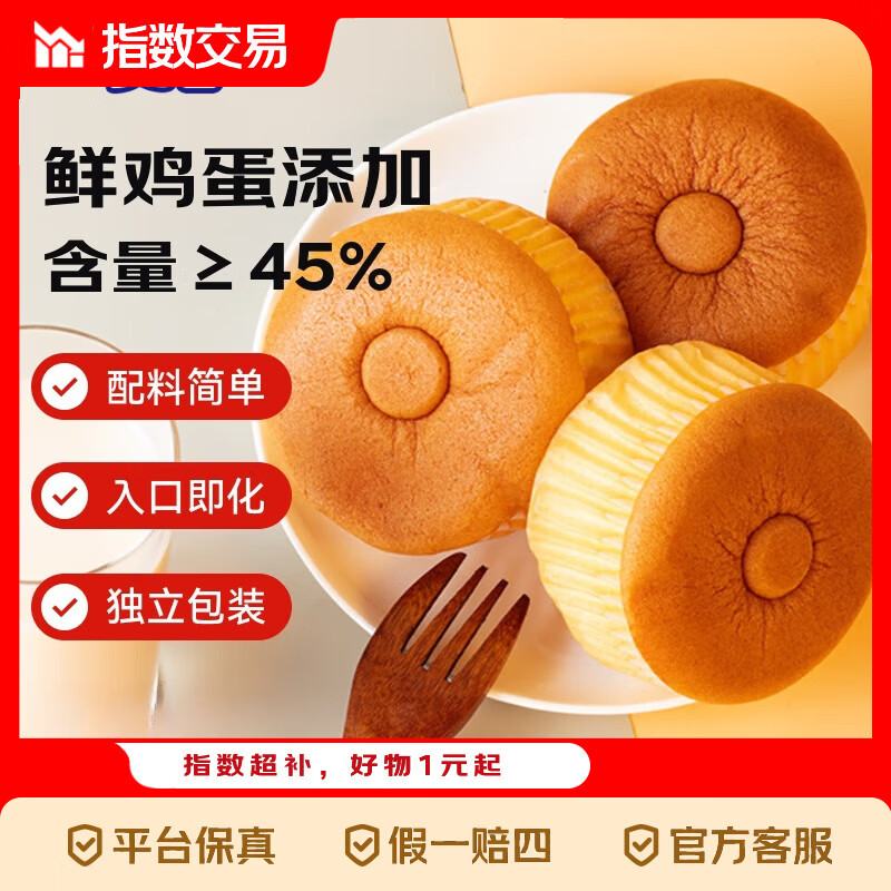 京喜指数 【三只松鼠同厂】一麦番巴氏鲜奶蛋糕 800g（约15个）巴氏鲜奶蛋糕