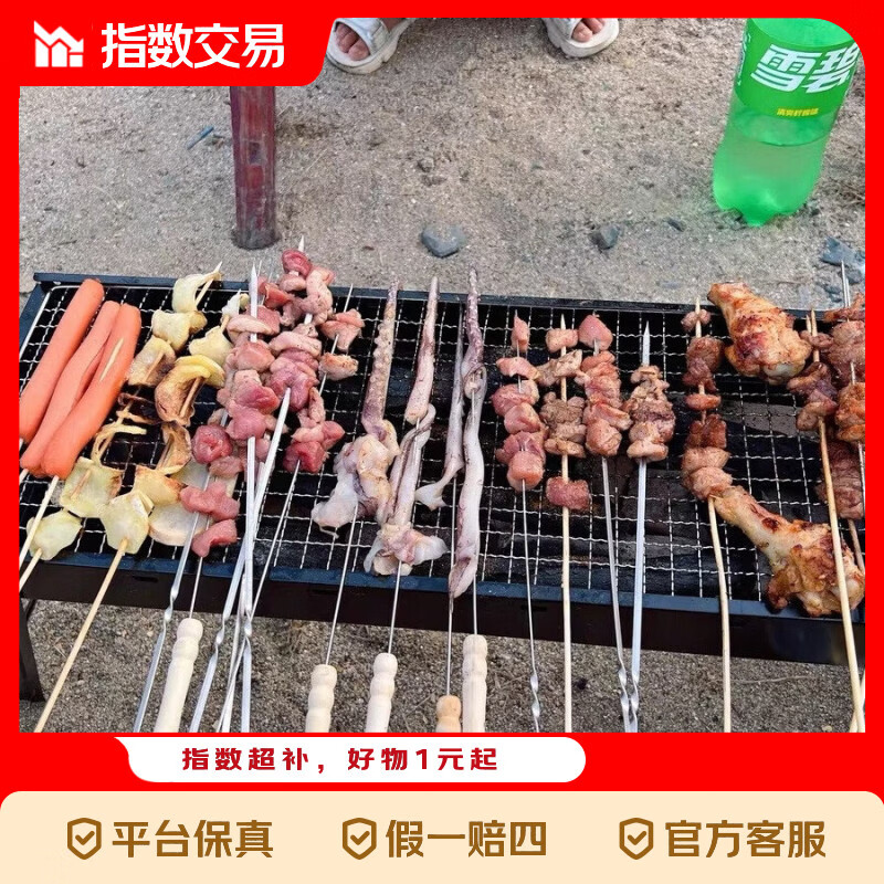 京喜指数新款烧烤炉家用烧烤架子户外便携折叠烧烤炉小烧烤工具木 折叠单炉+碳板+网格烤网（具体可参考图3）