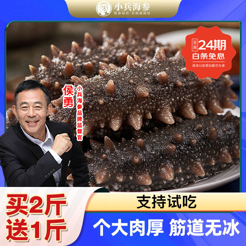 小兵海参【10周年特惠】鲜食海参辽刺参免费试吃免泡发独立包装开袋即食 【买2斤送1斤】到手3斤高性价比，用户首选