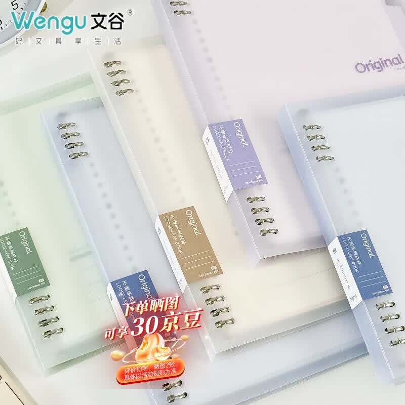 文谷（Wengu）活页本笔记本手写B5/60张小初中工作记事本日记学生文具高颜值办公会议考试考研用品BI073(B5)绿色