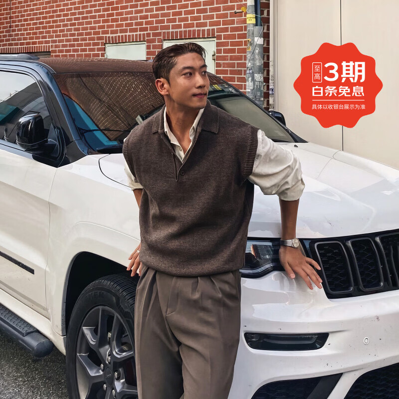 ���Ǵ���POLO��ë�±������ĺ��渴�������ë������������������֯���� ����ɫ�����ף� XL 146Ԫ