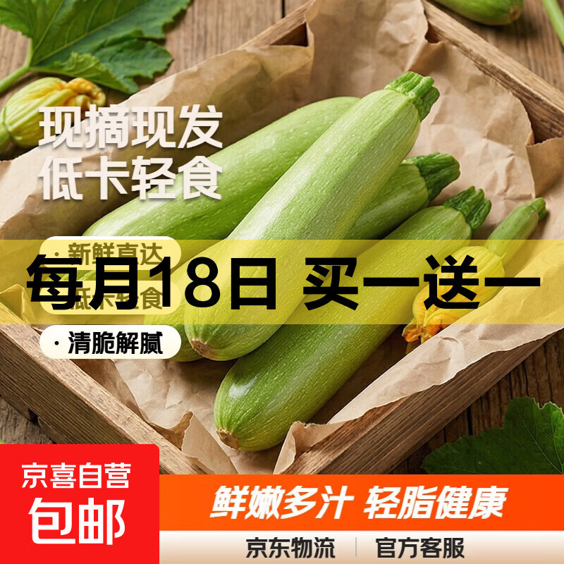 京喜加山东西葫芦三月瓜嫩瓜夏季解暑下火低卡轻食新鲜蔬菜现摘现发 2斤 带箱