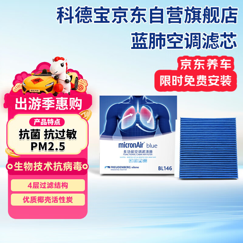 科德宝PM2.5蓝肺空调滤芯清器BL146适用马自达昂克赛拉CX-30 CX-50