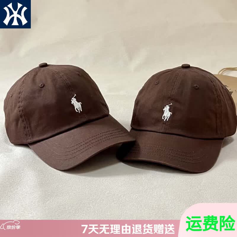 帽子女秋冬季ROSE同款炭灰白标软顶棒球帽情侣同款显脸小鸭舌帽 LF咖啡 均码 可调节(54-61cm)