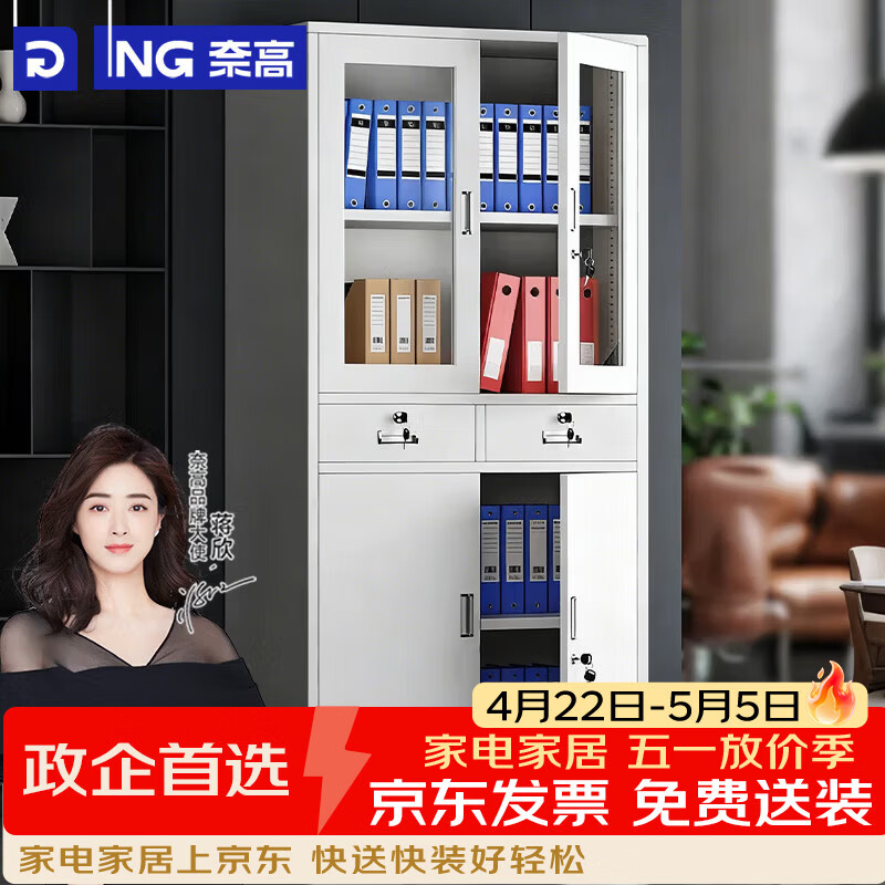 奈高（NAIGAO）文件柜铁皮柜办公柜资料柜凭证柜员工档案储物柜中二斗文件柜