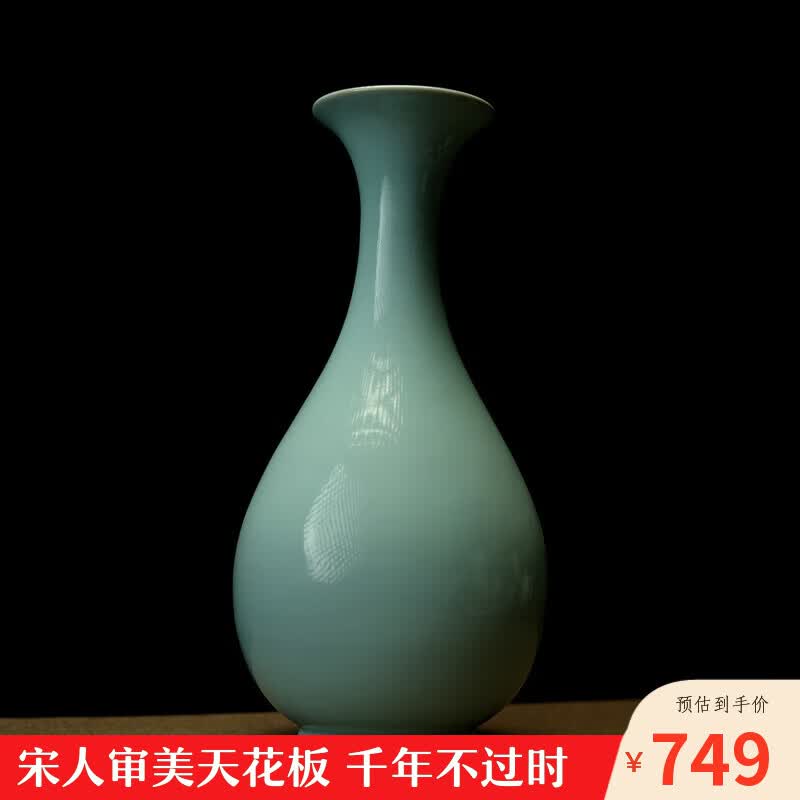 汝誉天下汝窑花瓶花器玉壶春瓶梅瓶葫芦瓶汝州汝瓷天青色冰裂纹陶瓷摆件 玉壶春瓶32cm 京东折扣/优惠券