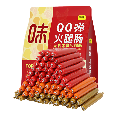 味当家狗狗零食火腿肠鸭肉牛肉鸡肉狗狗火腿肠多肉低盐训狗宠物零食 【活动专用】900g约60支