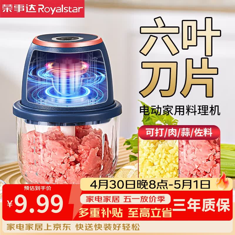 荣事达绞肉机小型捣蒜器电动打蒜器家用蒜蓉搅碎器切菜器蒜泥神器辅食 基础款-300ml【60%用户首选】