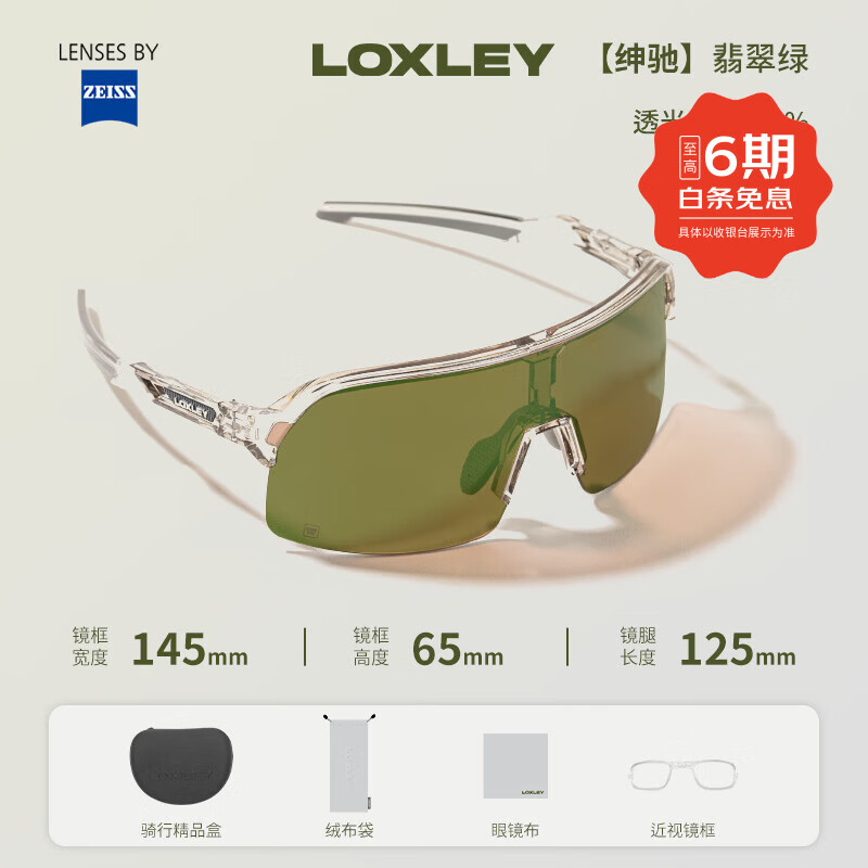 蔡司(ZEISS)LOXLEY洛克利绅驰内置近视框防雾防紫外线公路车女骑行眼镜 【蔡司】绅驰-翡翠绿 无规格 京东折扣/优惠券