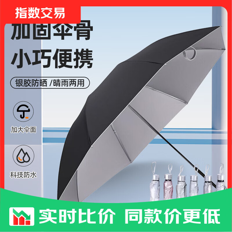 7骨手动晴雨伞 5.11元，双龙骨晴雨伞 11.48元，8骨手动折叠雨伞 6.1元 - 美泡泡