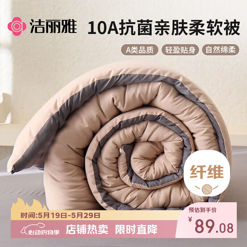 洁丽雅 10A抗菌被子被芯加厚春秋季空调被双人四季厚4斤200*230cm