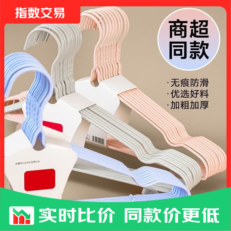 衣架成人加粗防滑加厚学生宿舍无痕挂衣架家用衣服晾衣架 40cm升级款 凹槽带钩（四季款） 20支装（颜色随机）