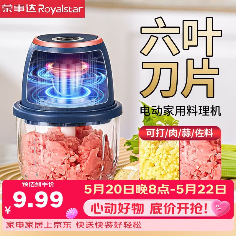 荣事达绞肉机小型捣蒜器电动打蒜器家用蒜蓉搅碎器切菜器蒜泥神器辅食 基础款-300ml【60%用户首选】
