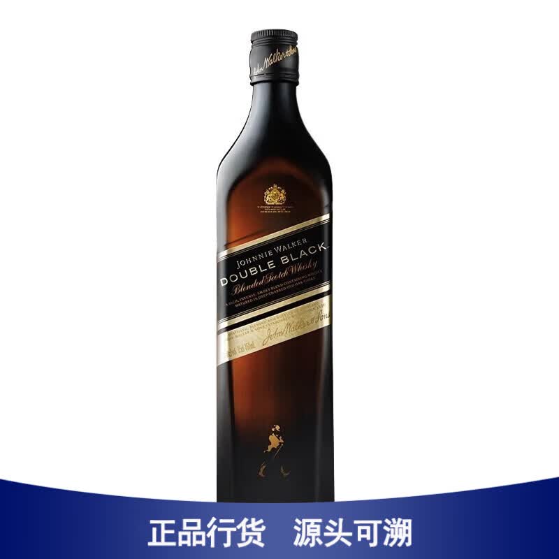尊尼获加（JOHNNIE WALKER）品牌推荐 JOHNNIE WALKER 尊尼获加进口威士忌洋酒烈酒帝亚吉欧 尊尼获加醇黑黑方 700mL 1瓶 无盒