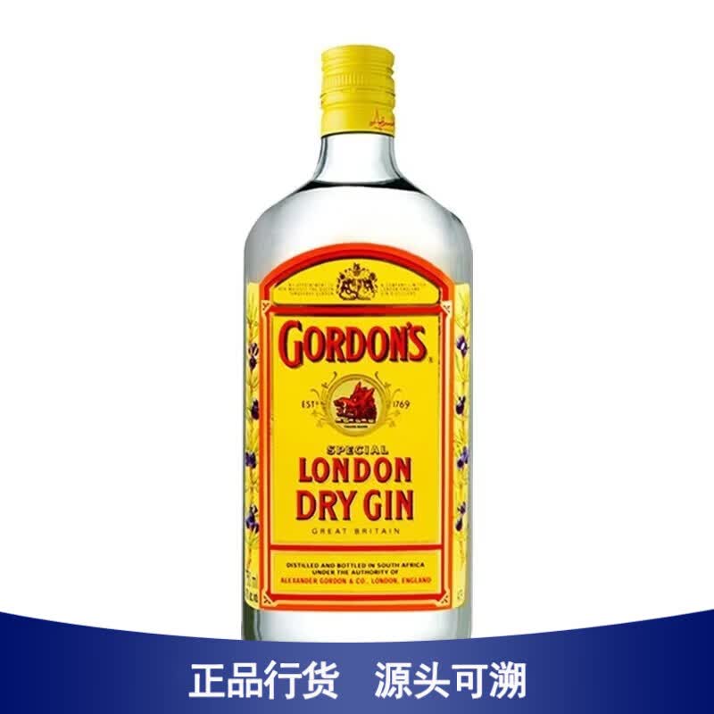 哥顿（Gordon’s）品牌推荐 哥顿金酒琴酒伦敦干杜松子酒特选露酒 南非洋酒歌顿 750mL 1瓶