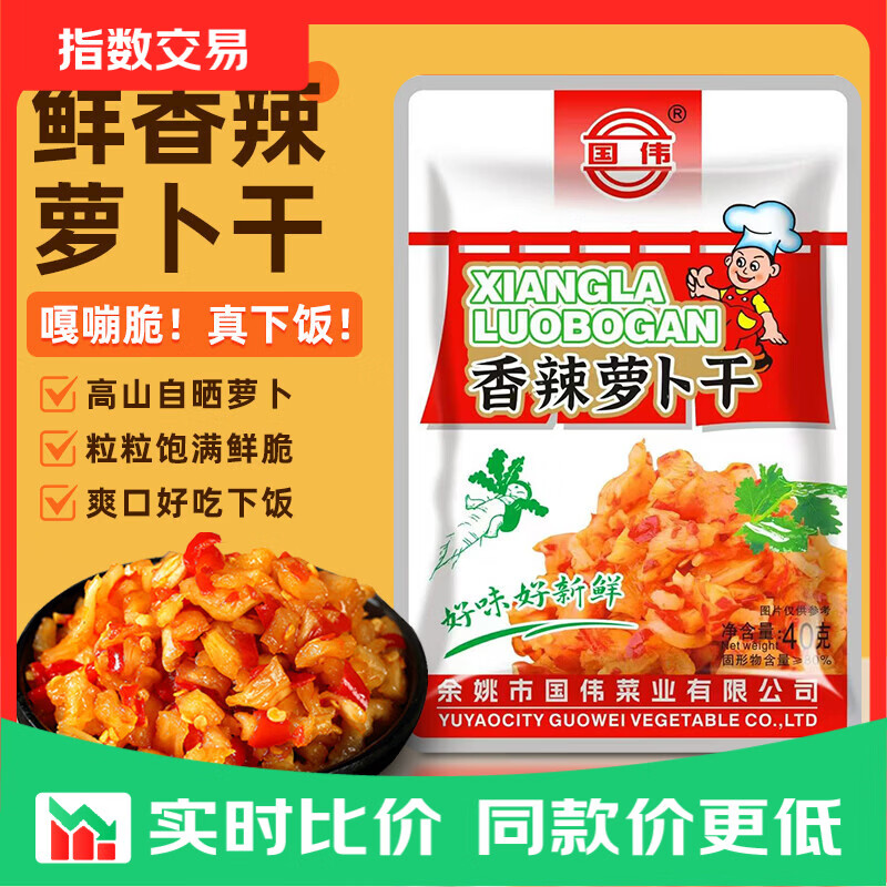 香辣香脆萝卜干40g下饭菜开胃菜腌制榨菜酸咸甜泡菜 萝卜干40g*10袋