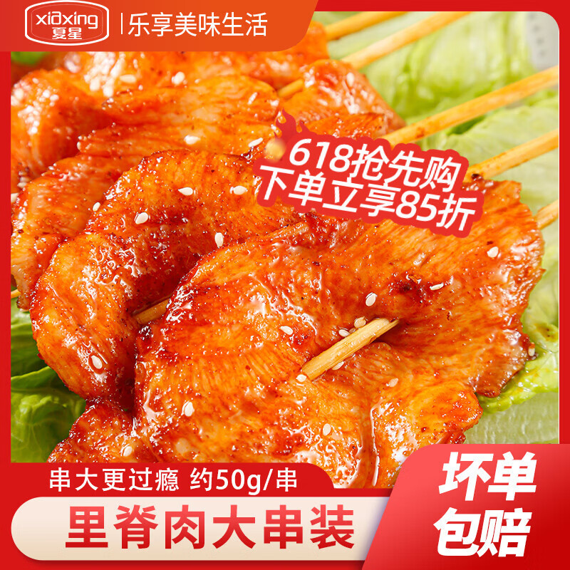 夏星里脊肉串手抓饼油炸小吃炸串冷冻半成品烧烤食材家用鸡柳里脊肉片 【50g*20串】里脊肉片2斤 京东折扣/优惠券
