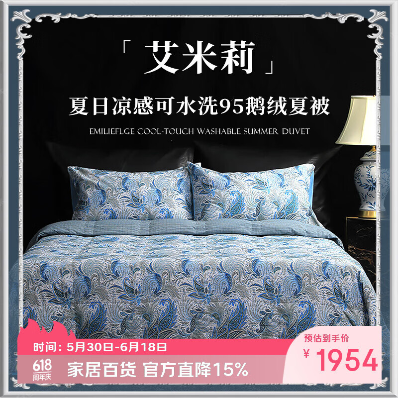 宜庭ESTEEM/宜庭艾米莉的夏日凉感可水洗鹅绒夏凉被被子【专柜同款】 200*230cm 京东折扣/优惠券