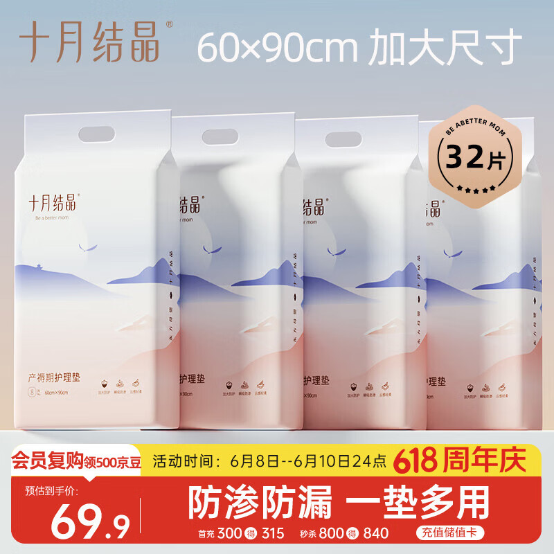 十月结晶产妇护理垫32片产褥垫成人老人婴儿一次性床垫 60*90CM
