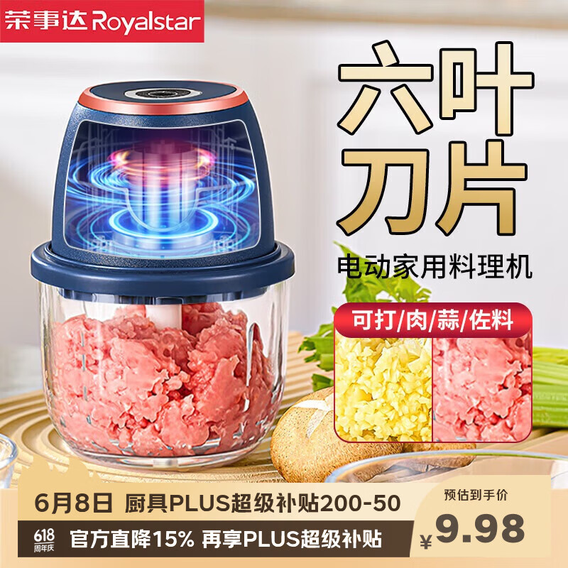 荣事达绞肉机小型捣蒜器电动打蒜器家用蒜蓉搅碎器切菜器蒜泥神器辅食 基础款-300ml【60%用户首选】