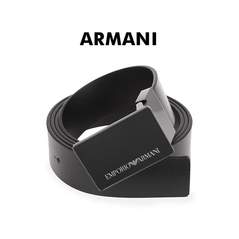 EMPORIO ARMANI经典男士商务休闲板扣腰带含礼盒Y4S427YTU7J送男友礼物黑