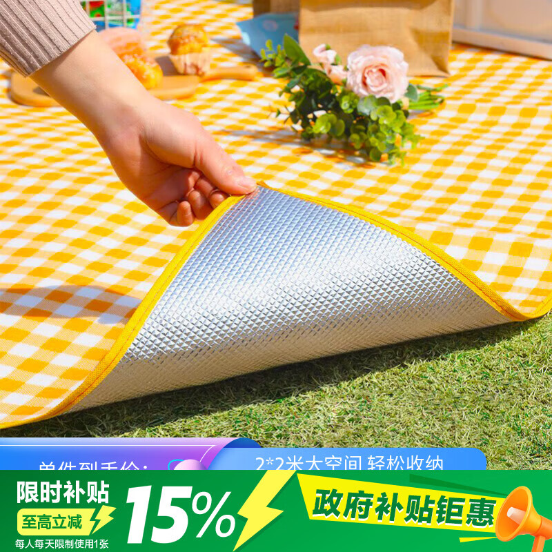 野餐垫加厚铝膜防潮地垫2m*2m 13.9元 - 86线报