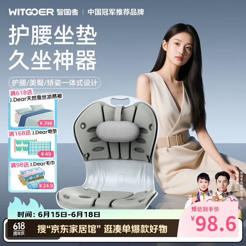 智国者护腰坐垫久坐神器人体工学座椅靠背部喂奶姿托一体办公室学生腰椎