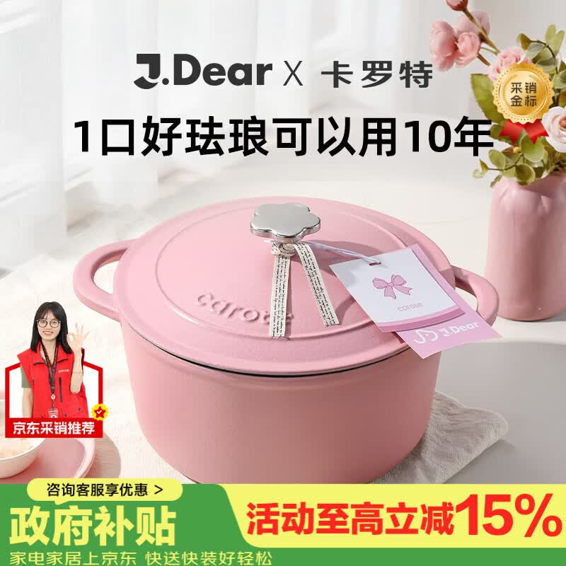 卡罗特铸铁锅家用砂锅炖锅煲汤锅JDear京东联名海外款珐琅锅 24cm