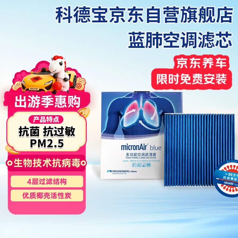 科德宝空调滤清器芯蓝肺BL385适用皓影冠道飞度缤智XRV思域CRV雅阁11代