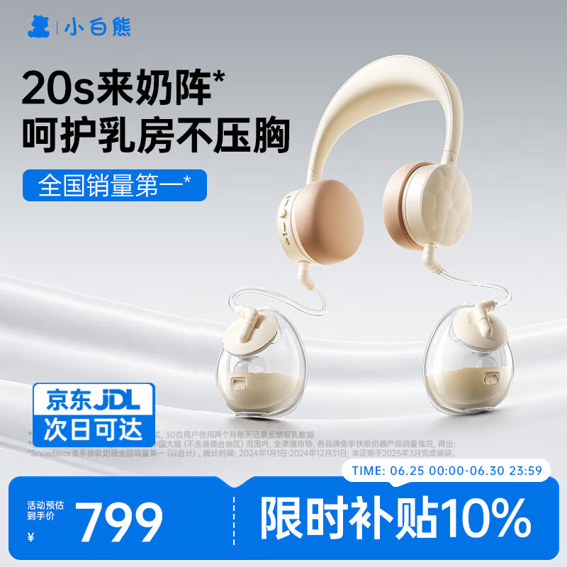 小白熊电动吸奶器 免手扶双边全自动便携挂脖式 双边挤奶器Z2