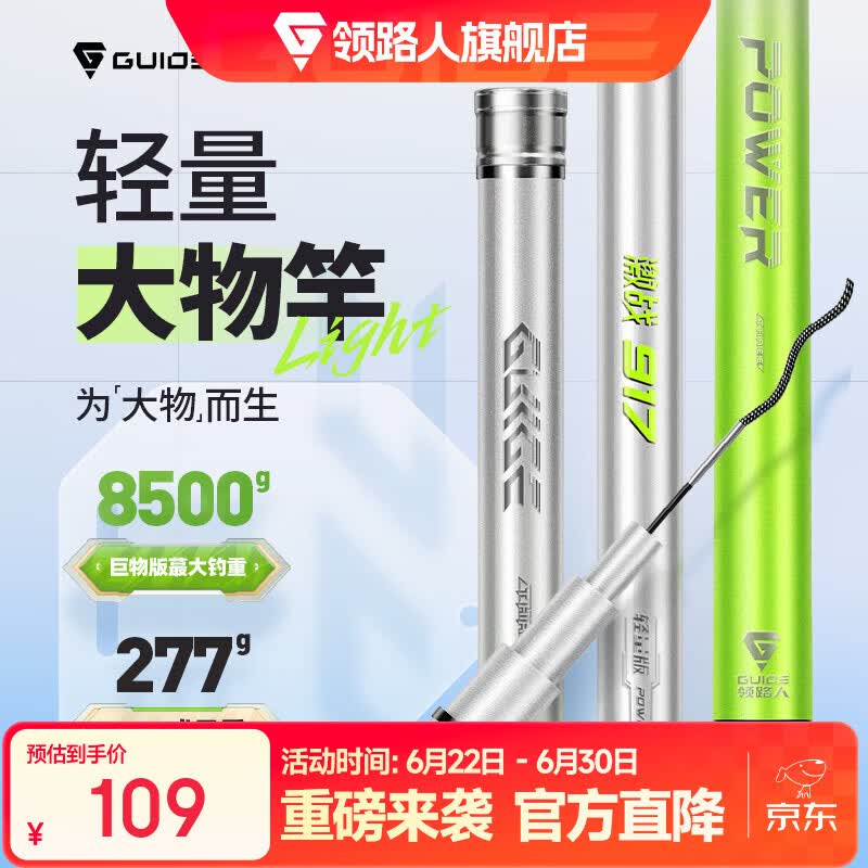 领路人激战917系列抽鲢鳙青草轻量超硬巨物暴力大物鱼手竿台钓竿竿 3.9m 激战917狂抽鲢鳙