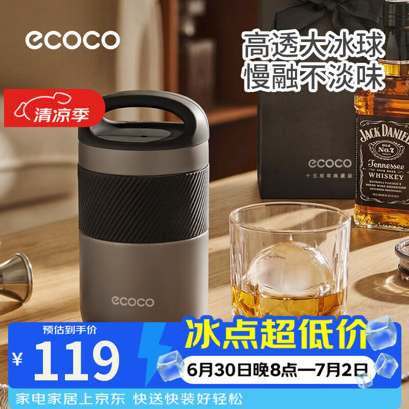 ecoco冰球模具威士忌大冰球制冰器食品级家用DIY易脱模慢融冰格 店长推荐丨基础款【一杯双球】