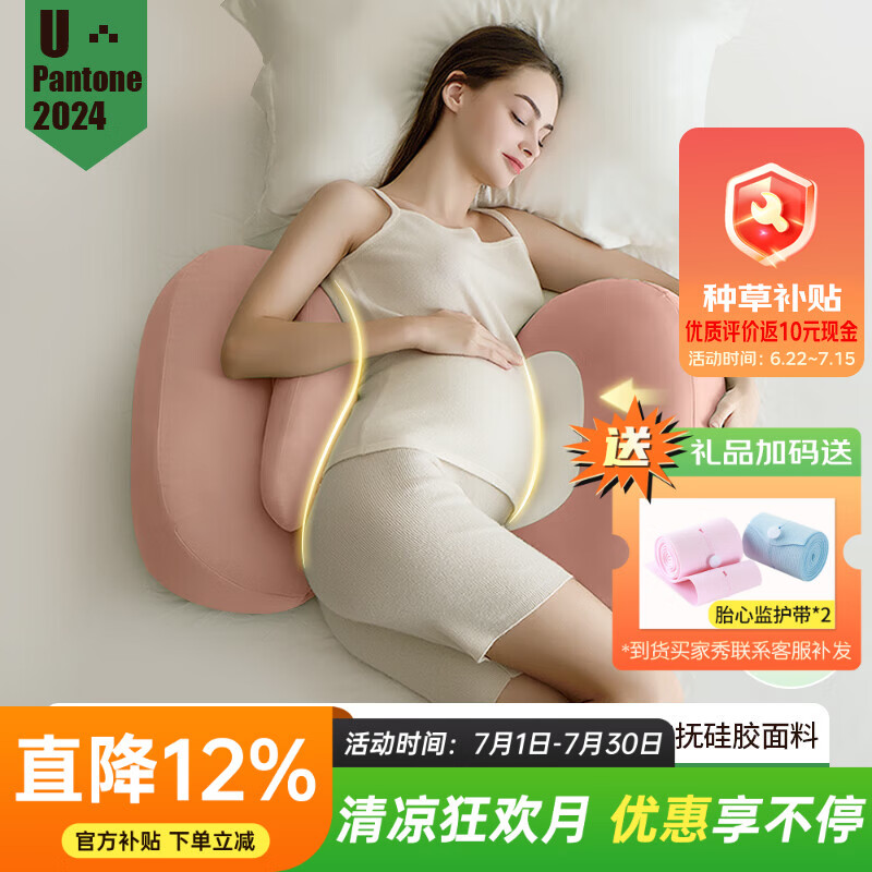 多米贝贝（Tomibaby）孕妇枕头护腰侧睡枕托腹海豚抱枕U型枕海豚护腰枕-PATONE