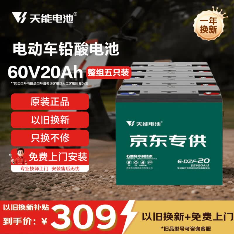 天能电动车电池60V20Ah铅酸电池电瓶车电池非锂电池电摩