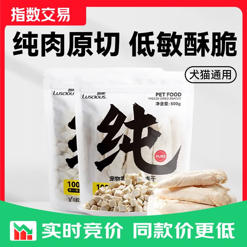 路斯冻干猫零食冻干鸡肉粒鸡胸肉冻干营养狗狗零食犬猫通用宠物零食 【畅享装1kg】鸡肉粒*1+鸡胸肉*1