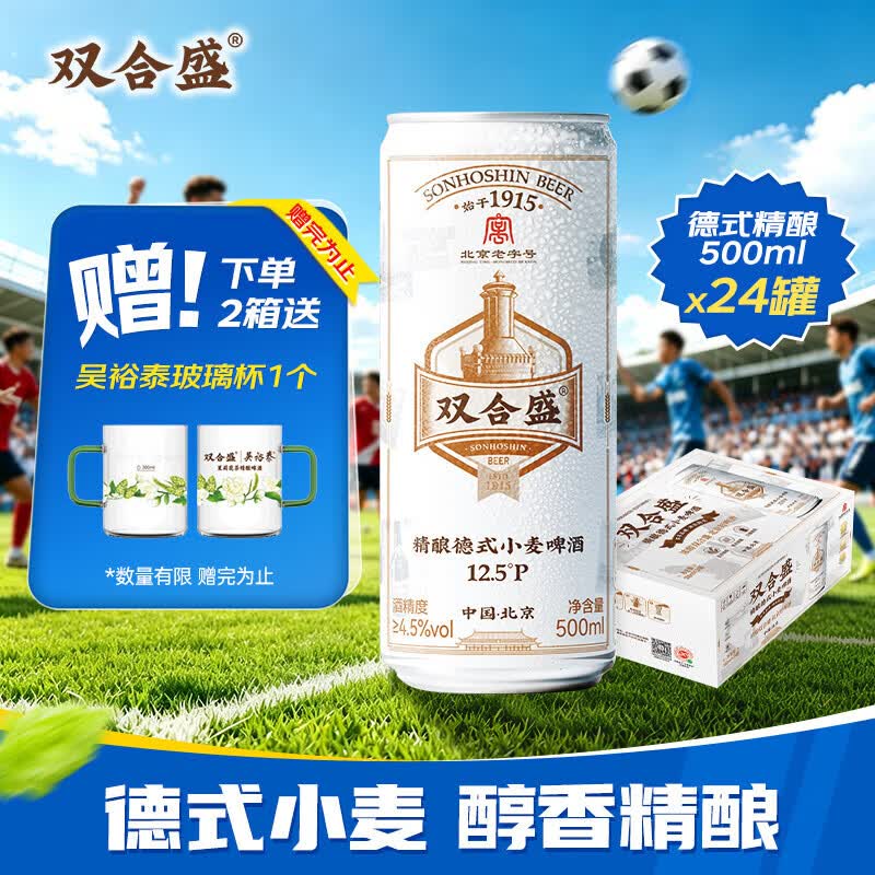 双合盛德式小麦精酿啤酒12.5°P 500ml 24罐 下2件 199元 - 86线报