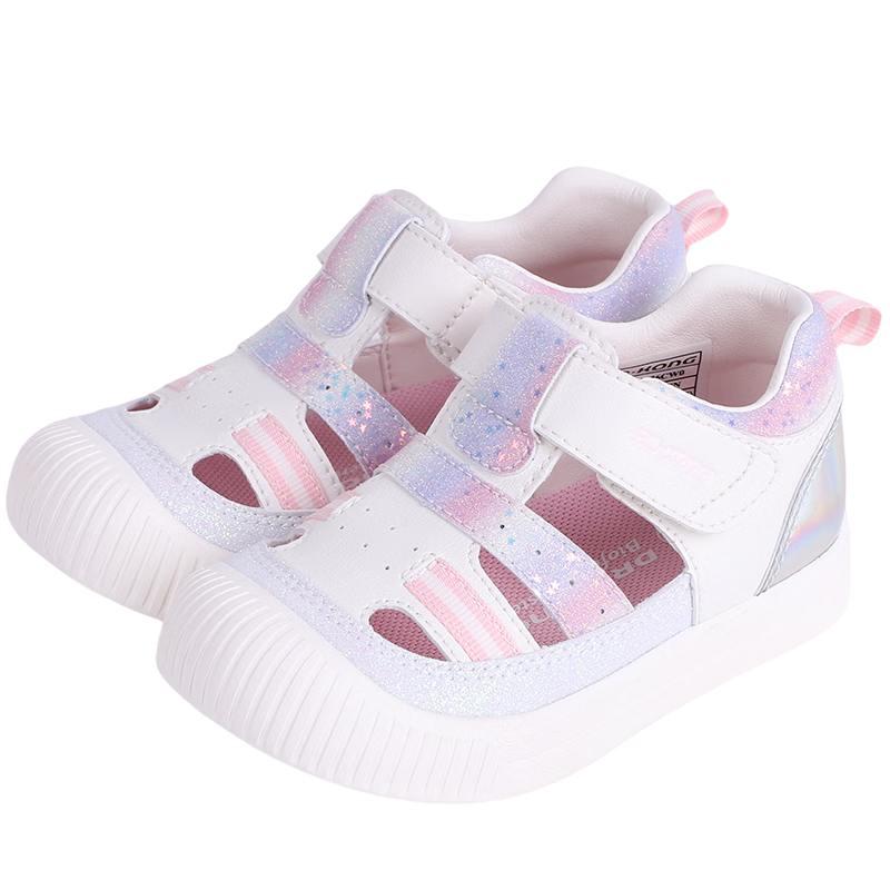 江博士夏季男女童透氣休閑兒童涼鞋 1-3歲寶寶學(xué)步鞋 輕便幼兒童鞋 米色 25 碼腳長(cháng)約15.2-15.7