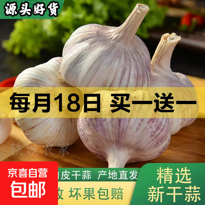 2026年新干蒜邳州紫皮大蒜头农家当新鲜季蔬菜农家自种 【单果直径4.5厘米】5头