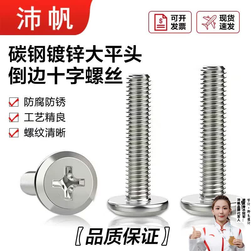 沛帆大平头倒边十字螺丝 圆头斜边螺钉倒边螺栓 M6*10(一斤装)