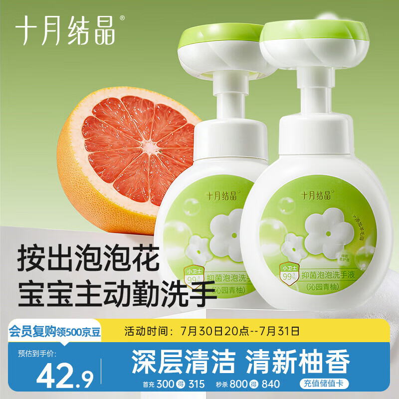 十月结晶泡泡洗手液300ml*2 28.6元 - 86线报