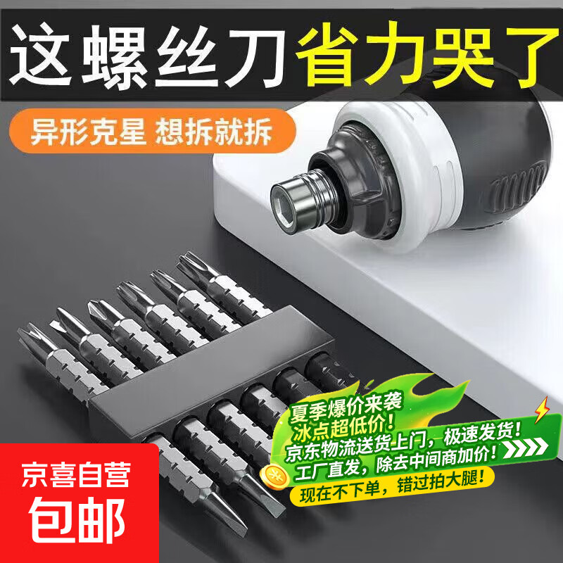 棘轮螺丝刀套装十字一字异形梅花起子萝卜头省力两用工具 13件套螺丝刀-1套