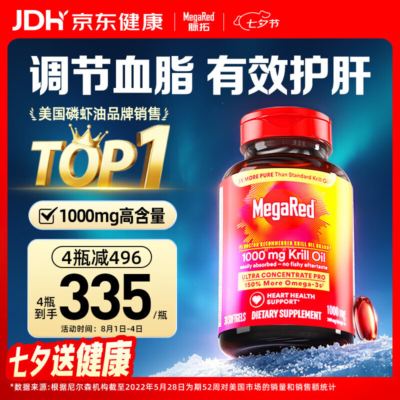 脉拓南极磷虾油高纯度深海鱼油30粒拍3件 856.97元 - 86线报