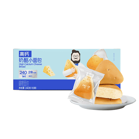 奶酪博士高鈣奶酪小面包240g（20g*12個(gè)）寶寶兒童零食0添加兒童早餐