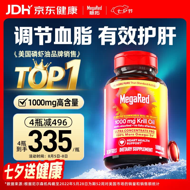 脉拓南极磷虾油高纯度深海鱼油30粒拍3件 857元 - 86线报